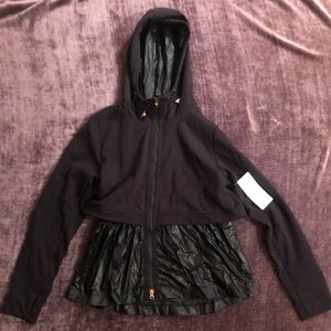 Black jacket with rose gold zipper